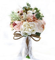 Boeket di Kunstbloemen per la Sposa - Fiori d'Arte per la Sposa Ragazza - Fiori d'Arte con Tessuti - Decorazione per la Casa - Giorni Speciali - Sempre Belli e Duraturi - Boeket di Fiori d'Arte