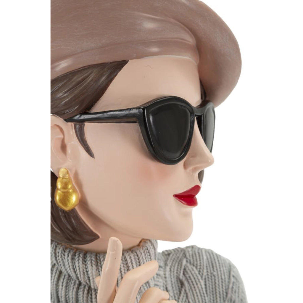 Scultura Donna Paris -B- in resina multicolore