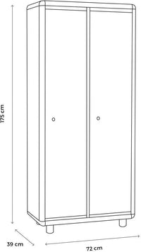 ARMADIO SPOGLIATOIO 'EASY' 2 posti  72x39x175h cm  GAROFALO