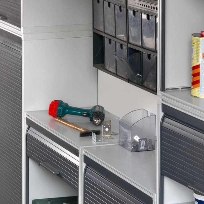 ARMADIO MODULARE 'GARAGE' 62,5x35x120h  3 ripiani  GAROFALO