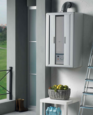 ARMADIO COPRICALDAIA CON SERRANDA 'HIMALAYA' 58,7x38,5x100h Col. Bianco GAROFALO