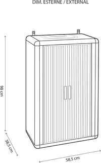 ARMADIO COPRICALDAIA CON SERRANDA 'HIMALAYA' 58,7x38,5x100h Col. Bianco GAROFALO