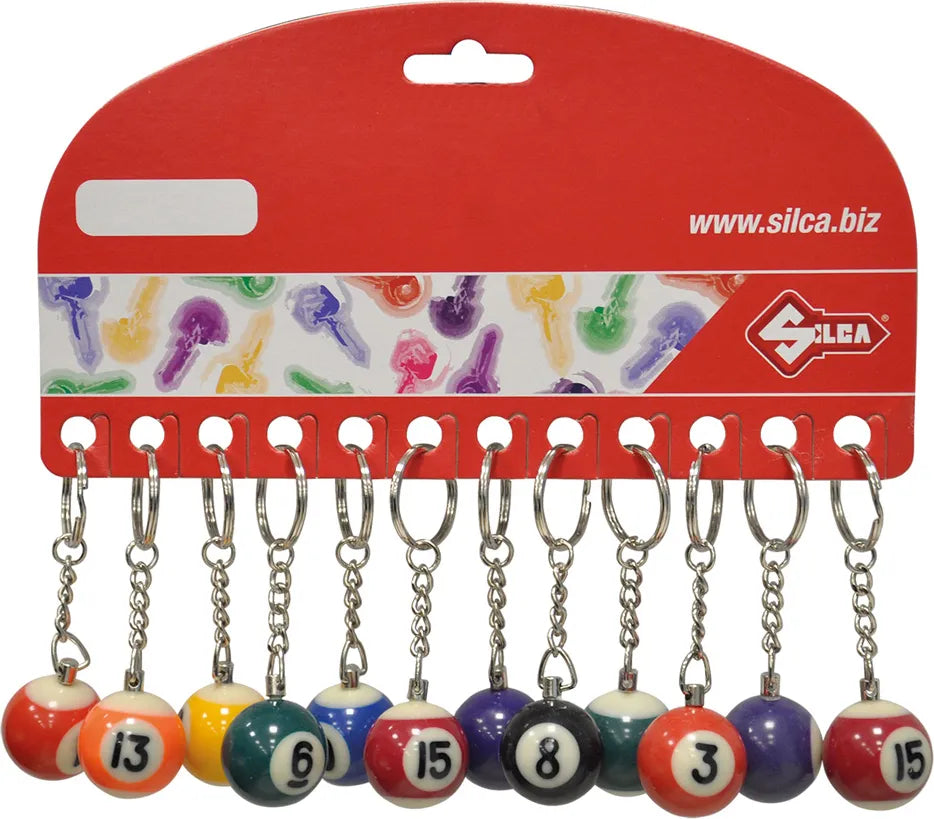 SILCA PORTACHIAVI PALLA DA BILIARDO CARTELLA 12 PZ- 1,0 confezione
