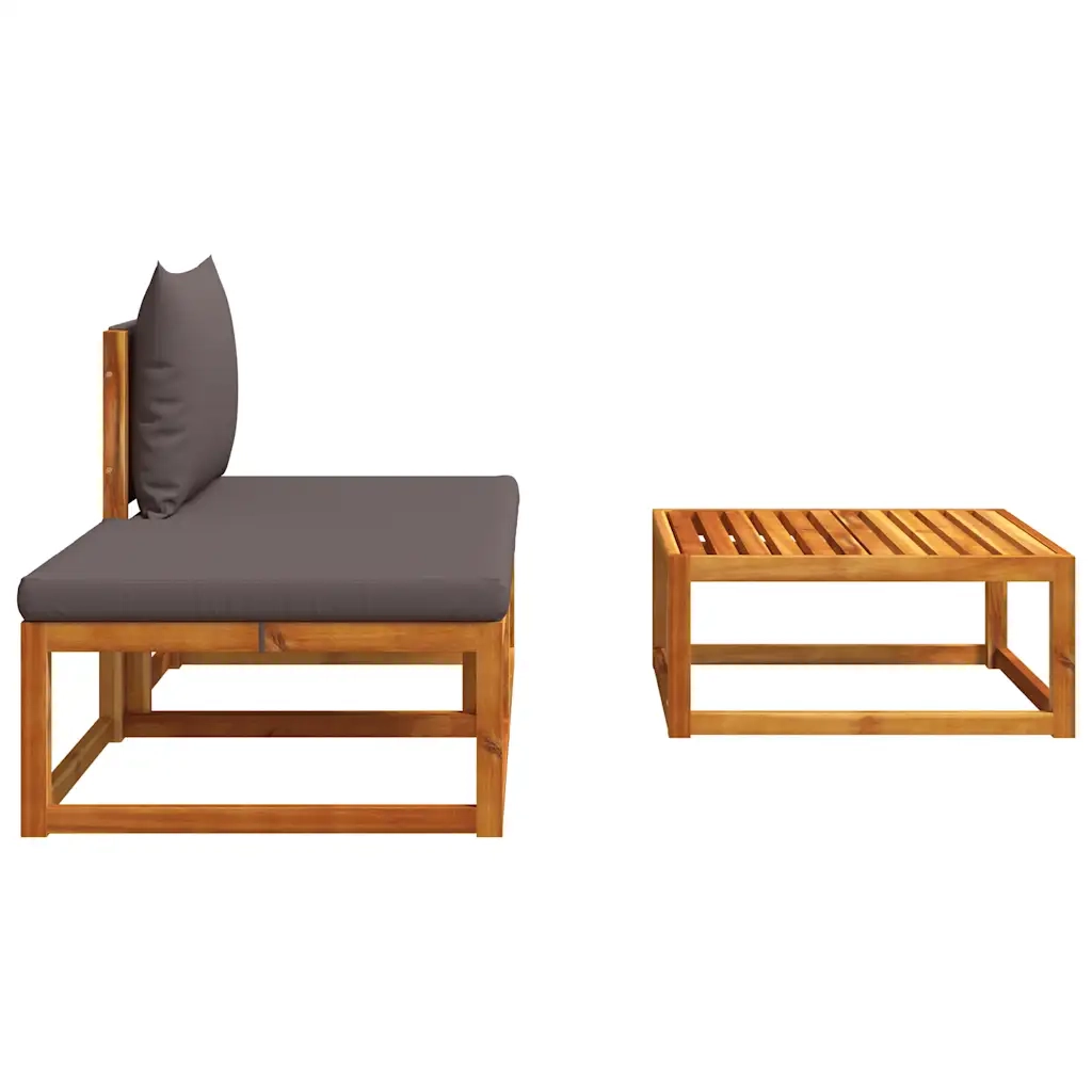 Set di divani da giardino 3 pezzi con cuscini in legno di acacia e corda 4008162