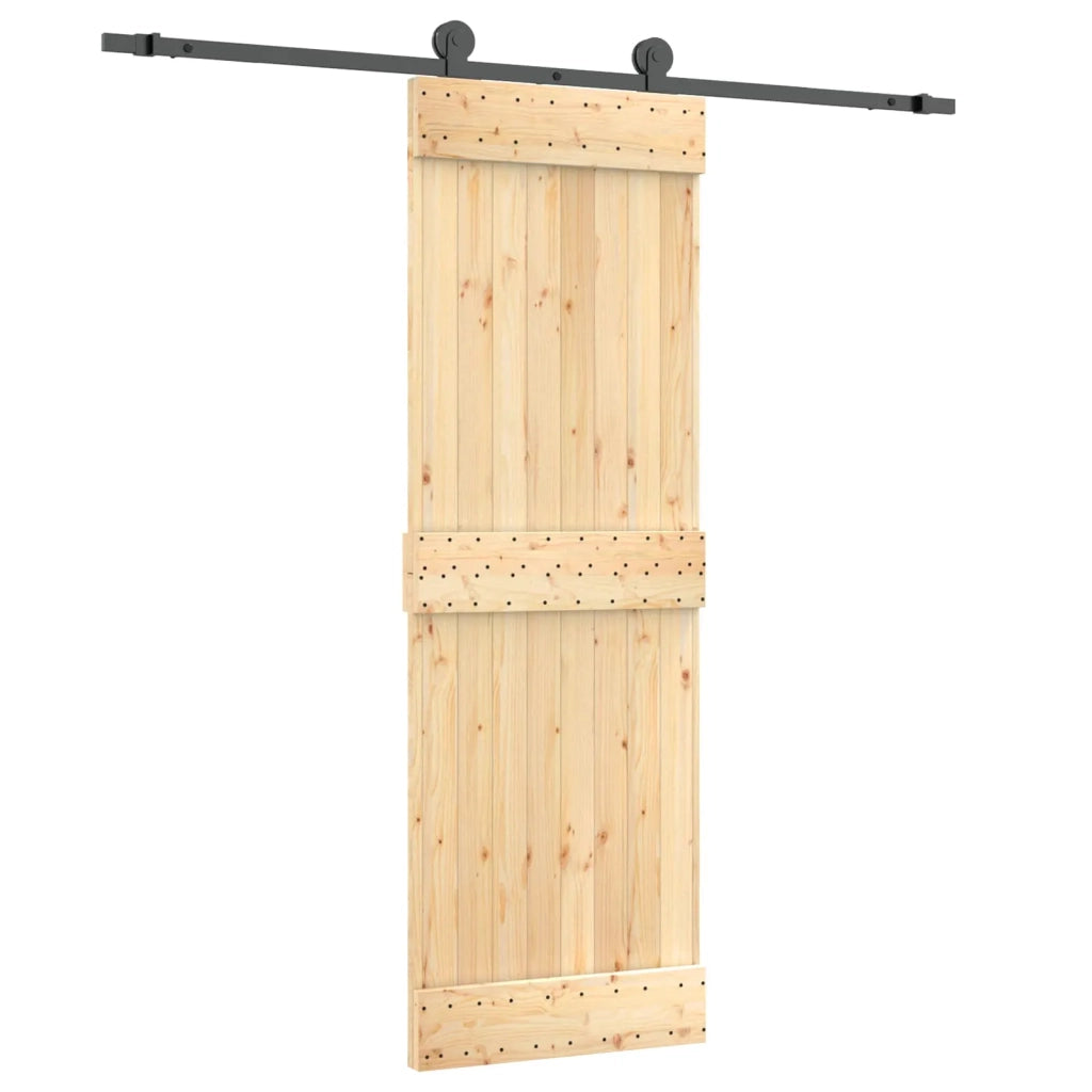 Porta scorrevole Naturale e Nero 70 x 210 cm