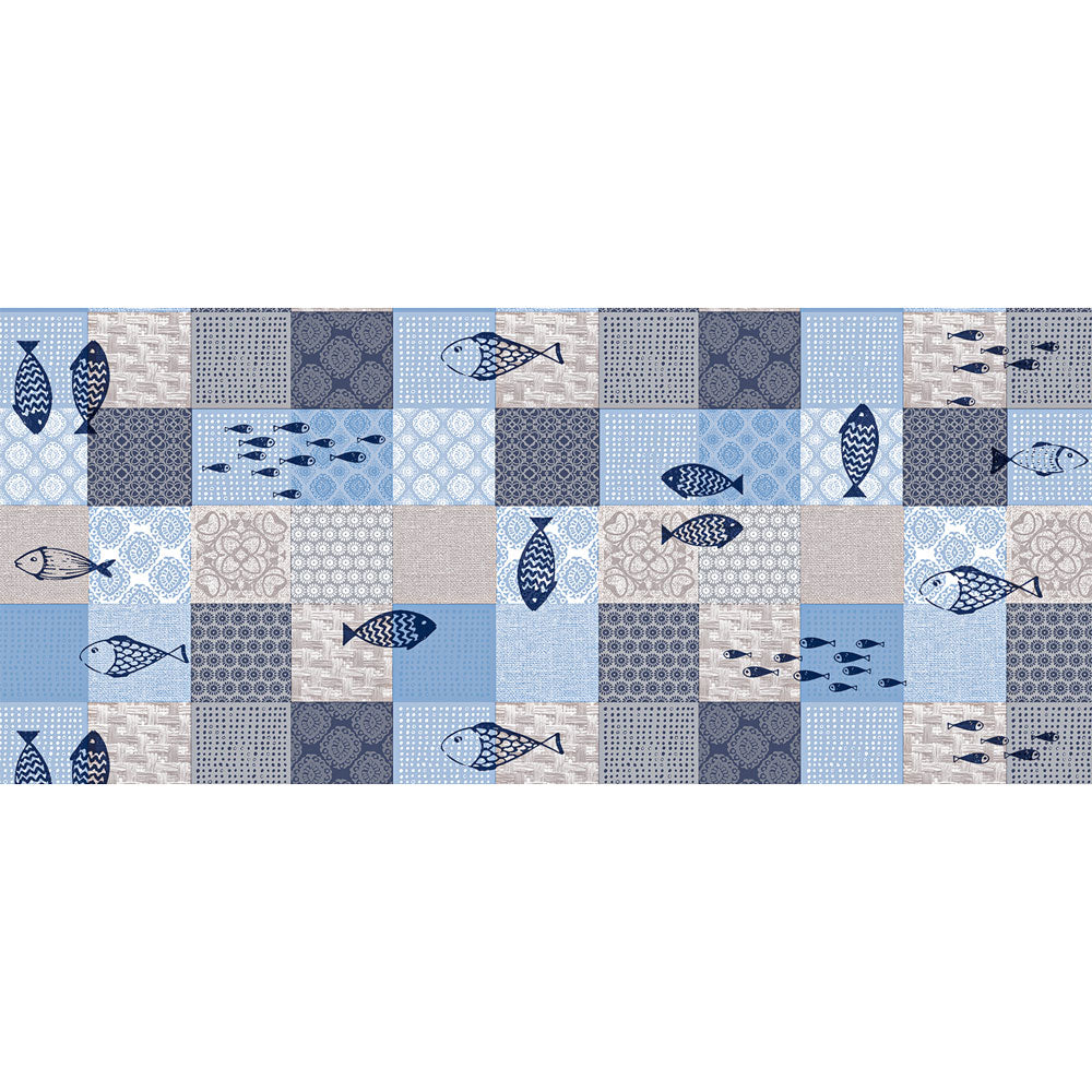 TOVAGLIATO fantasia mare blu pesci 'PTEX-R' art. 4W6/01  - BONITA