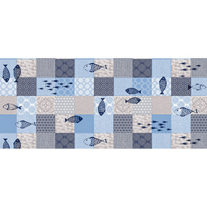 TOVAGLIATO fantasia mare blu pesci 'PTEX-R' art. 4W6/01  - BONITA