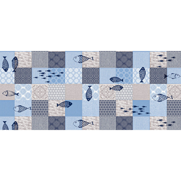 TOVAGLIATO fantasia mare blu pesci 'PTEX-R' art. 4W6/01  - BONITA