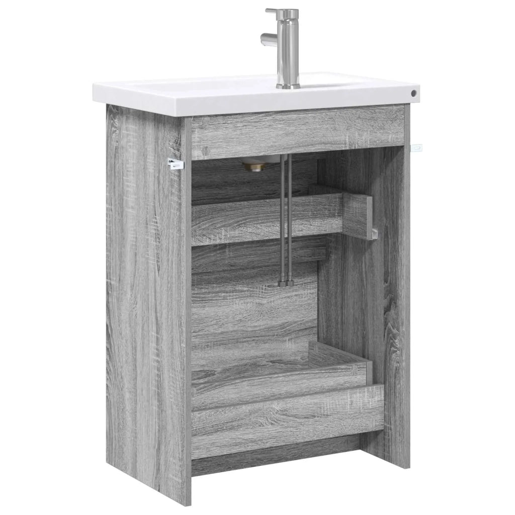 Set di mobili per il bagno Sonoma grigio 61 x 40 x 84,5 cm 3404263