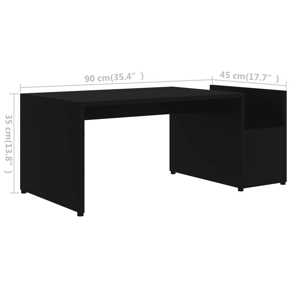 Tavolino da CaffÃ¨ Nero 90x45x35 cm in Truciolato cod mxl 9229