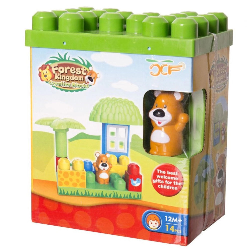 Trade Shop - Costruzioni Per Bambini Animali Della Foresta 14pz Con Personaggio E Accesssori -