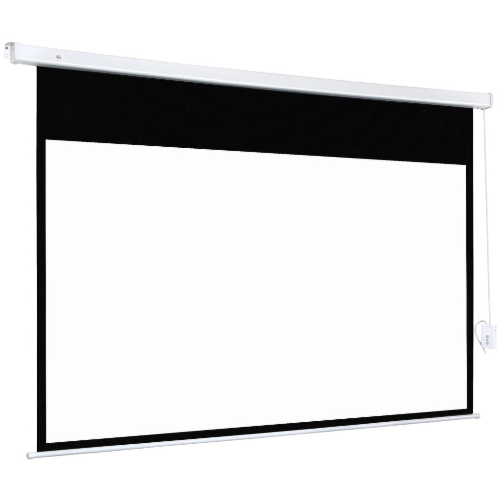 Telo Proiettore 100 Pollici con Telecomando. in PVC e Metallo. 247x7.5x168 cm. Bianco