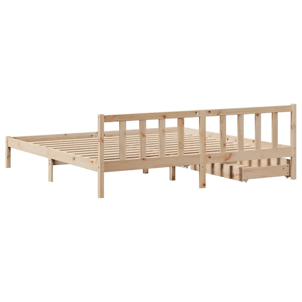 Letto senza Materasso 180x200 cm in Legno Massello di Pino