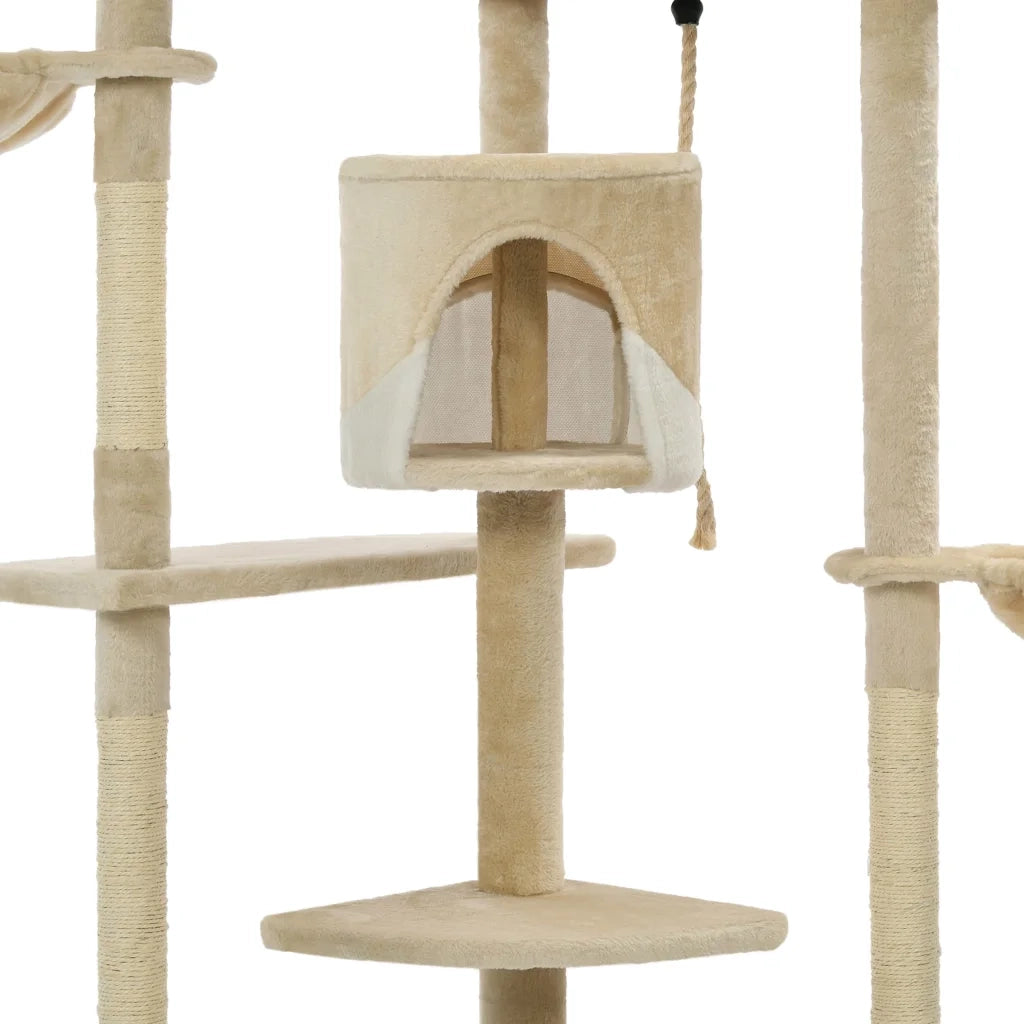 Albero per Gatti e Tiragraffi in Sisal 203 cm Beige e Bianco CFW5279234