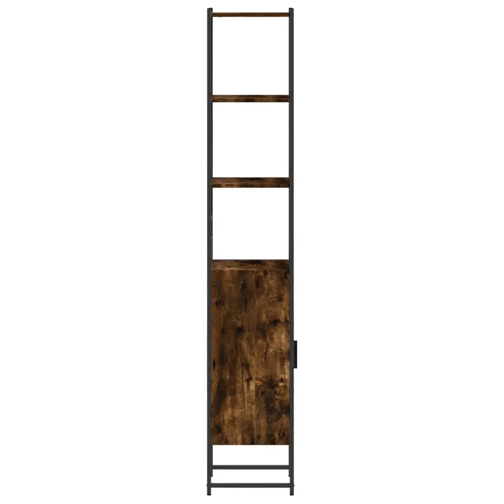 Mobile da Bagno | Armadio da bagno Rovere Fumo 33x33x185,5 cm in Legno Multistrato