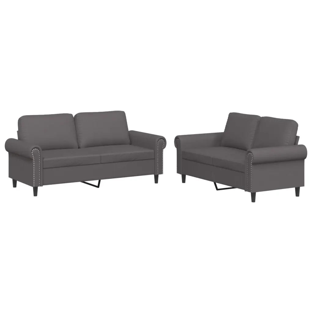 Set di Divani 2 pz con Cuscini Grigio in Similpellecod mxl 107223