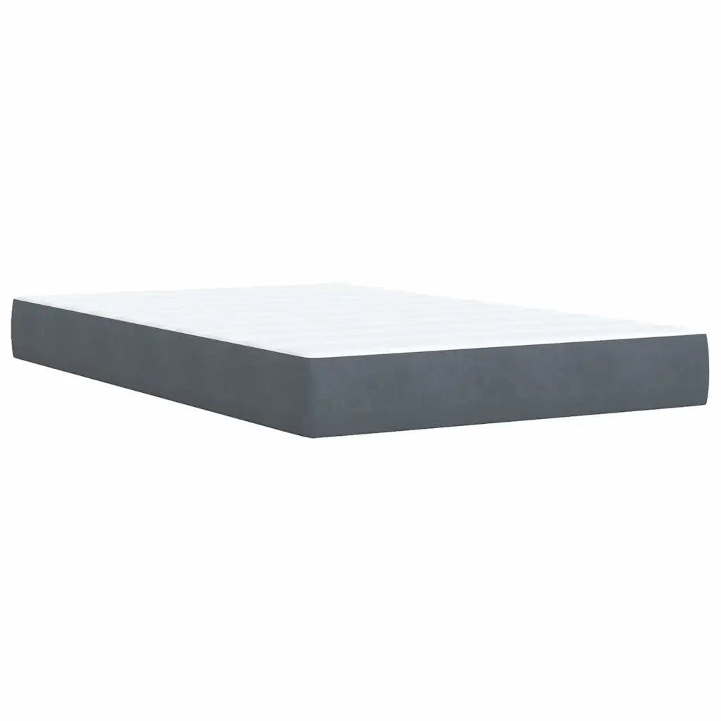 Giroletto a Molle con Materasso Grigio Scuro 120x200 cm Velluto 3288589