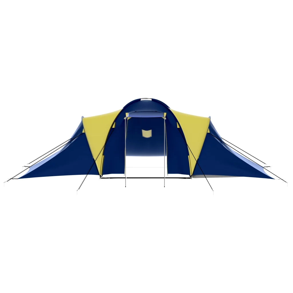 Tenda da Campeggio in Poliestere per 9 Persone-Tenda per Famiglie Blu e Giallo
