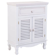 Mobile da ingresso in legno con 1 cassetto e 2 ante bianco 60x30x78