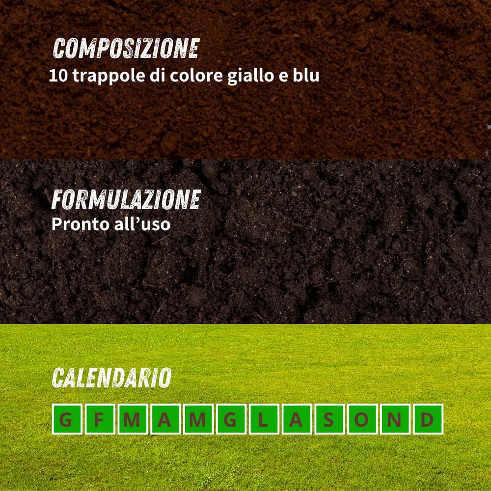 TRAPPOLA MAGICA PER AFIDI, TRIPIDI E MINATORI VITHAL EXPERT- Ogni confezione contiene 10 fogli - 1 confezione VITHAL