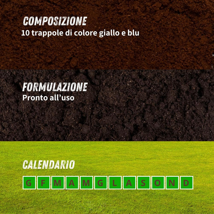 TRAPPOLA MAGICA PER AFIDI, TRIPIDI E MINATORI VITHAL EXPERT- Ogni confezione contiene 10 fogli - 1 confezione VITHAL