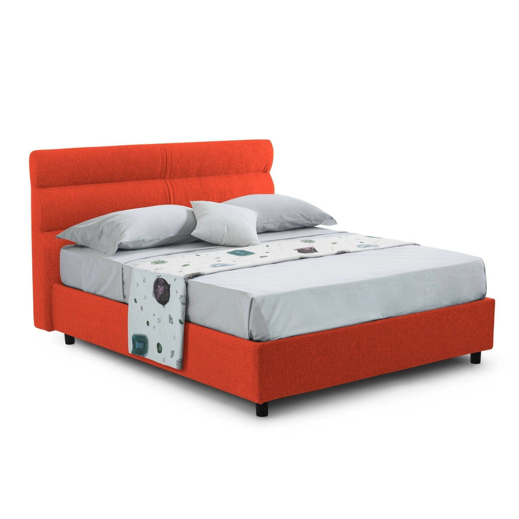 Brenta, Letto Singolo Sfoderabile Made in Italy, Arancione