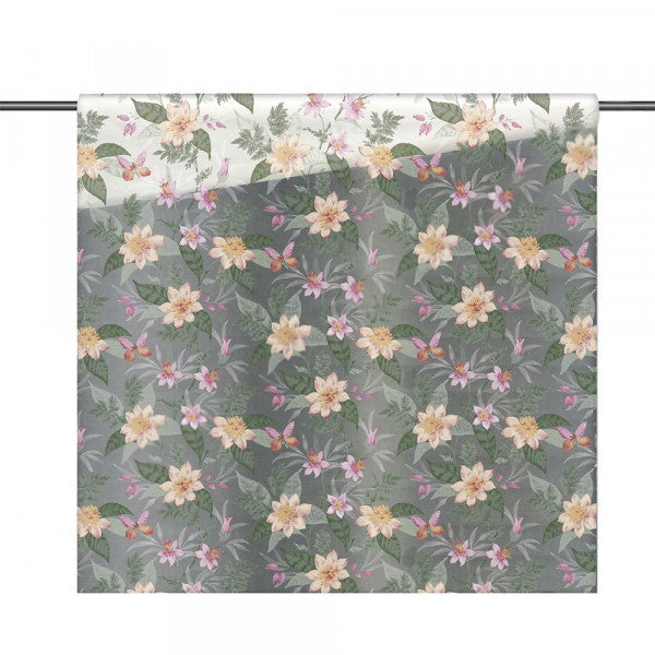 TOVAGLIATO trasparente fantasia fiori 'CRISTALLO' art. 5M4/07 - rotolo 30 mt  - BONITA