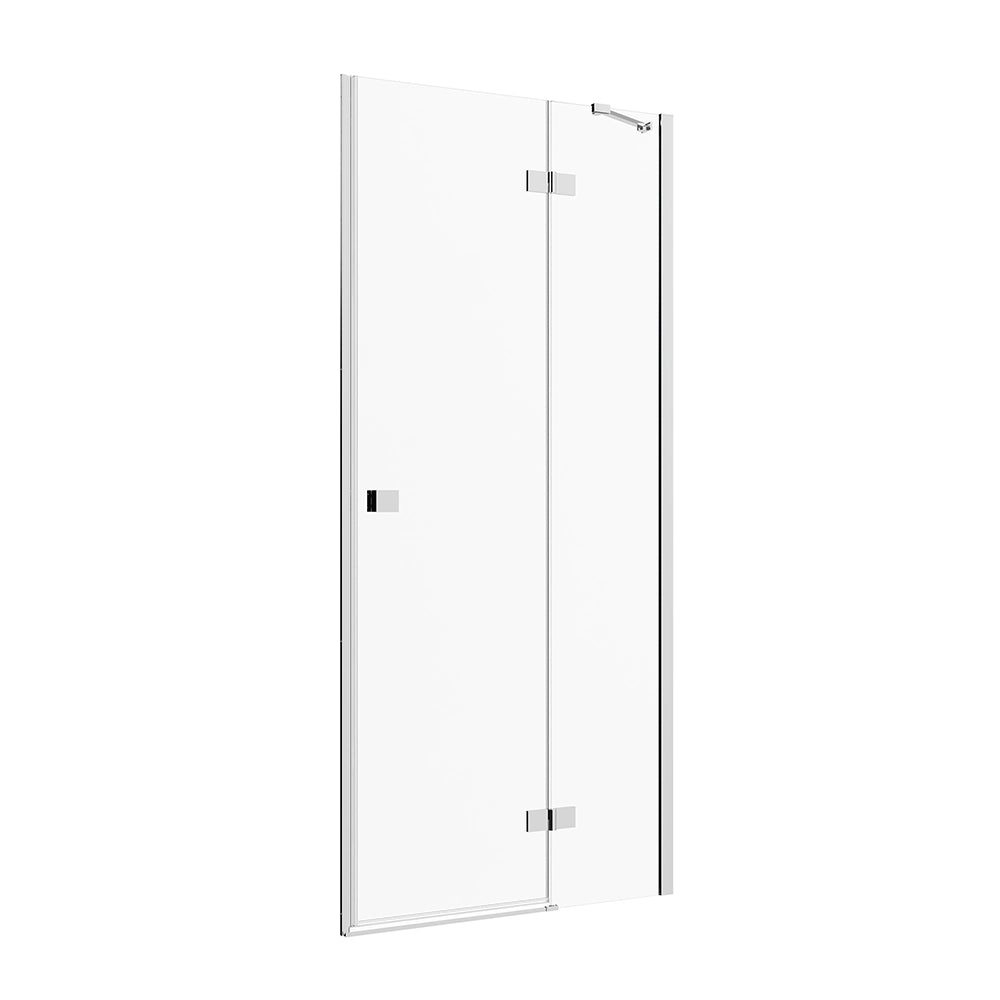Porta doccia 90cm apertura a battente lato destro con cerniere, profili cromati e vetro da 8mm trasparente h195 | Fiji