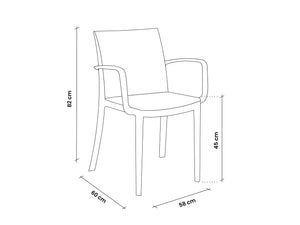 SEDIA IN POLIPROPILENE 'ARIA ARMCHAIR' grafite  - BICA