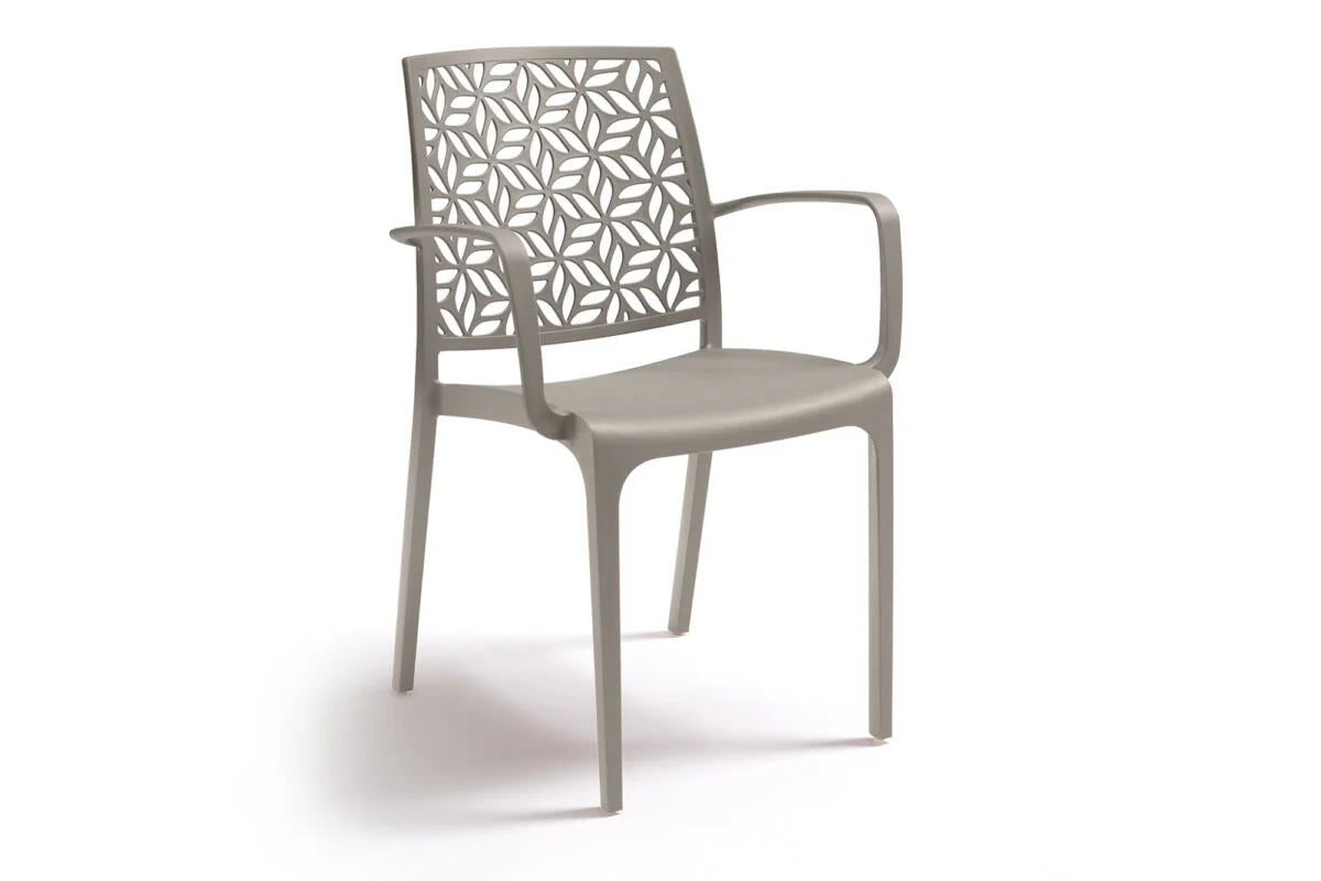 SEDIA IN POLIPROPILENE 'NINFA ARMCHAIR' taupe  - BICA