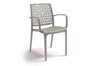 SEDIA IN POLIPROPILENE 'NINFA ARMCHAIR' taupe  - BICA
