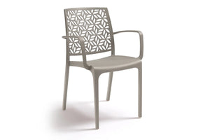 SEDIA IN POLIPROPILENE 'NINFA ARMCHAIR' taupe  - BICA