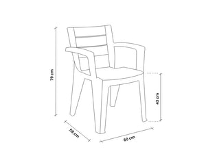 SEDIA IN POLIPROPILENE 'EMMA' grafite  - BICA