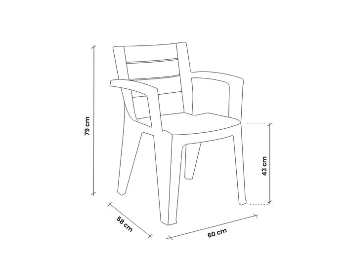 SEDIA IN POLIPROPILENE 'EMMA' grafite  - BICA