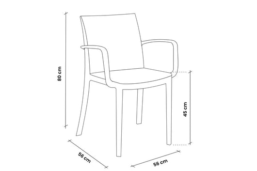 SEDIA IN POLIPROPILENE 'VOLGA ARMCHAIR' grafite  - BICA