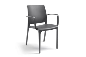 SEDIA IN POLIPROPILENE 'VOLGA ARMCHAIR' grafite  - BICA