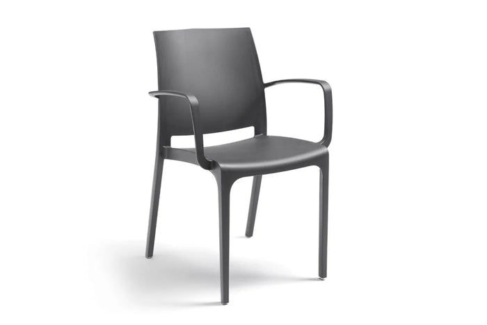 SEDIA IN POLIPROPILENE 'VOLGA ARMCHAIR' grafite  - BICA