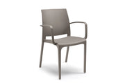 SEDIA IN POLIPROPILENE 'VOLGA ARMCHAIR' taupe  - BICA