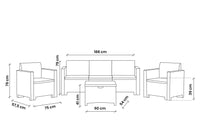 SALOTTO DA ESTERNO per giardino 'NEBRASKA 3' Col. Marrone - BICA