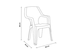 SEDIA IN POLIPROPILENE 'ALTA' antracite  - BICA