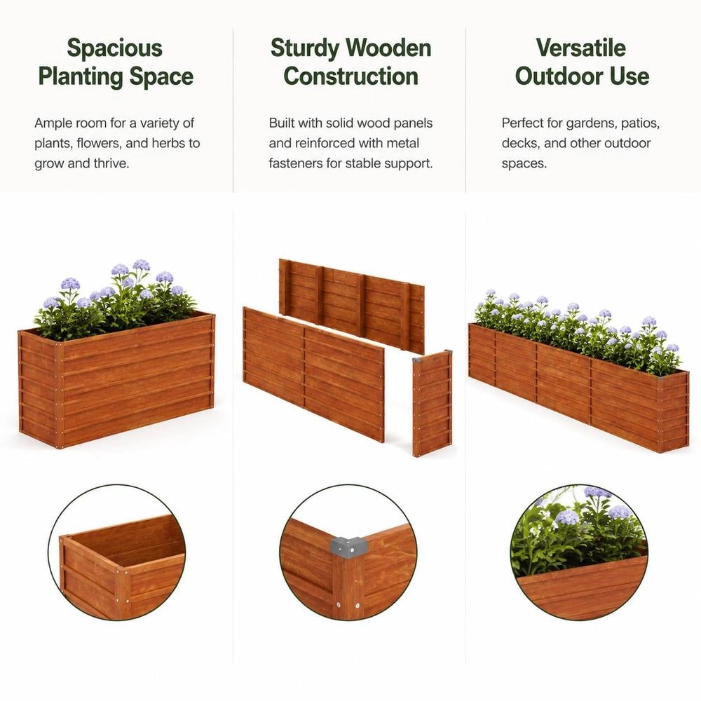 Rusty Raised Bed 320x40x77 Cm Corten Steel