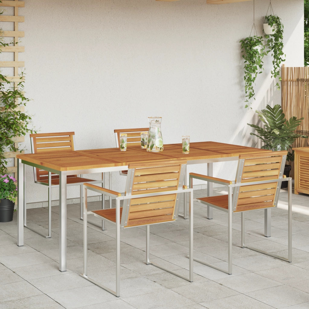 Tavolo da pranzo all'aperto 200x90x74,5 cm in legno massello di acacia