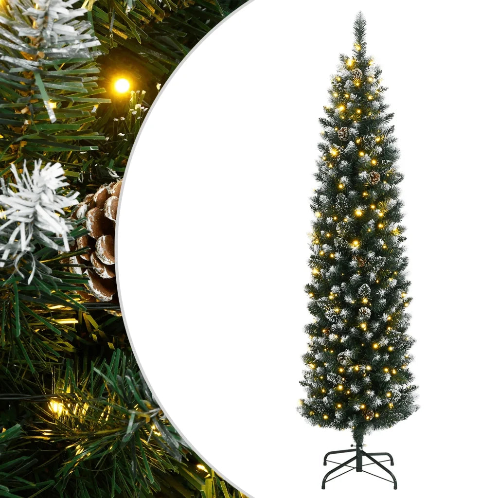 Albero di Natale Artificiale Sottile 300 LED 240 cm 3315782