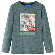 Maglietta Bambino Maniche Lunghe Verde Scuro MÃ©lange 128