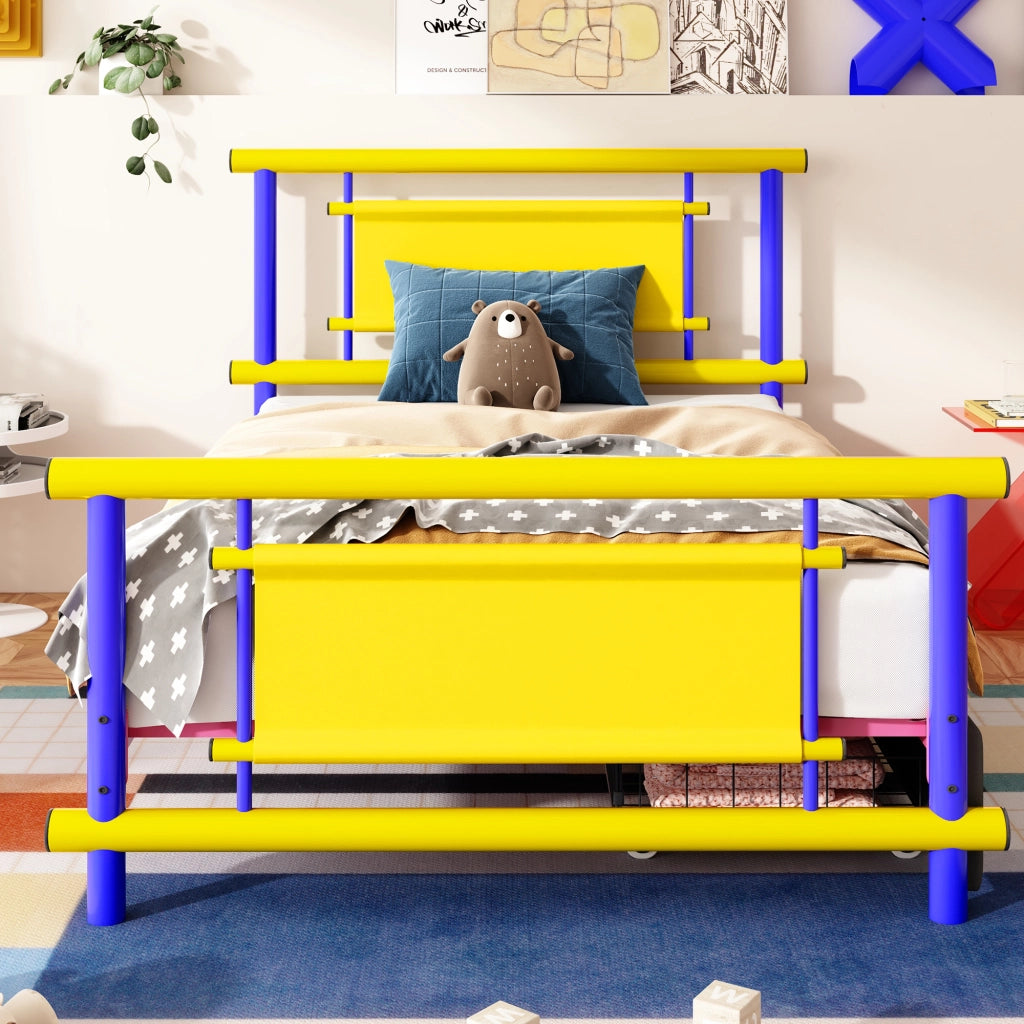 Letto Singolo per Bambini con Cassetti ¨C MINIMAL ¨C Metallo 90x200