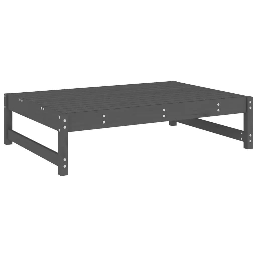Sedia da giardino-Poggiapiedi da Giardino 120x80 cm Legno Massello di Pino Grigio 411039