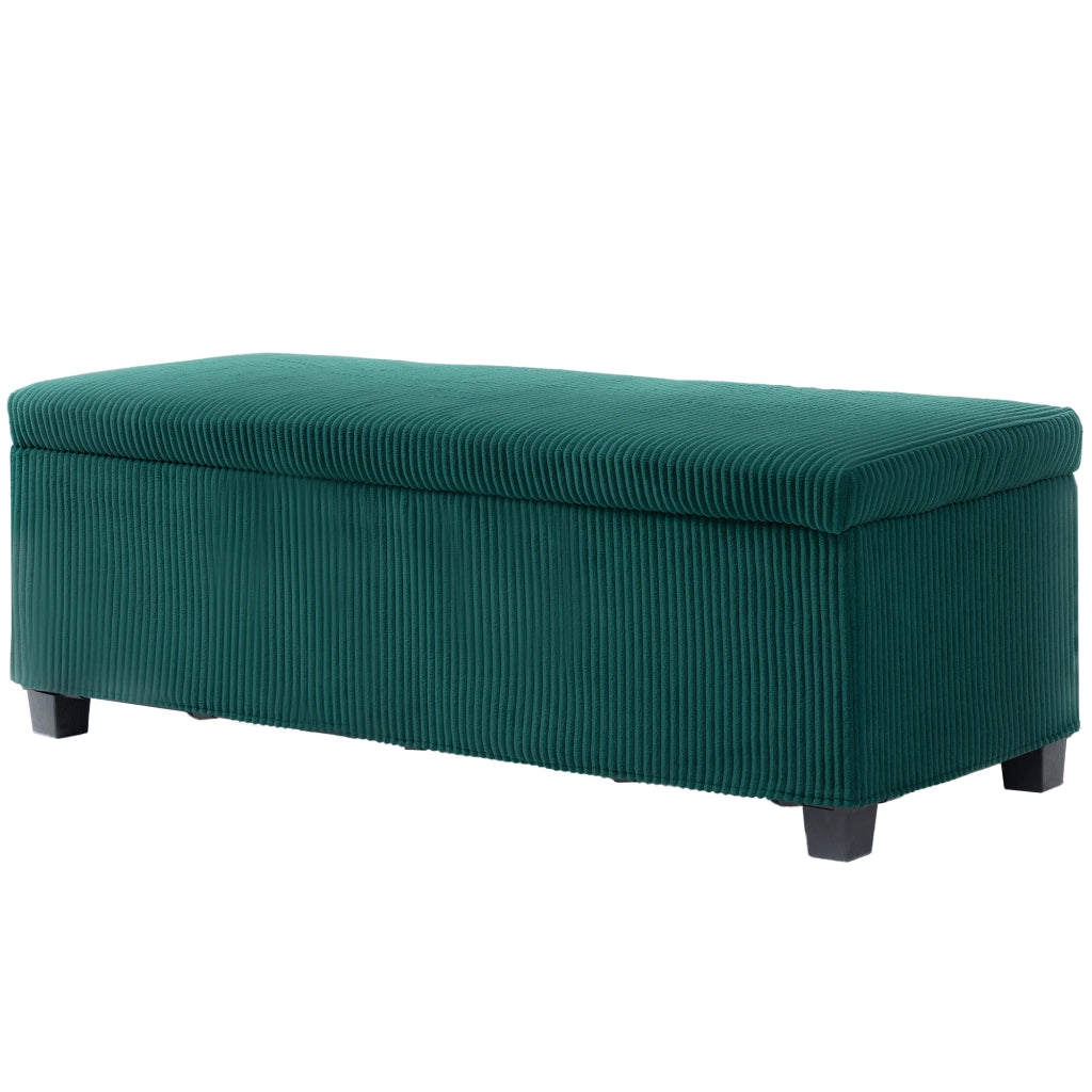 Pouf contenitore con coperchio in velluto ¨C zephmum ¨C verde 112x42x40 cm
