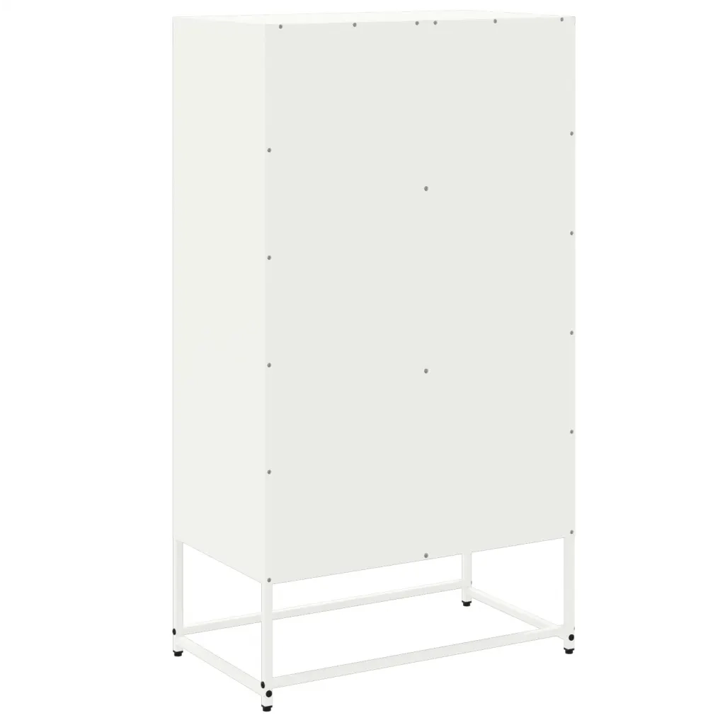 Credenza-Buffet-Armadio da cucina Bianca 68,5x38,5x123,5 in Acciaio