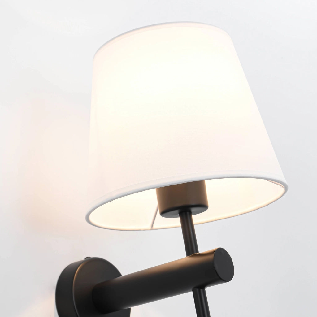 Applique Tivoli nera paralume bianco E27 40W LightPrestige