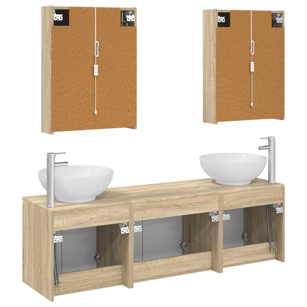 Set di Armadi da Bagno 5 pcs Rovere Sonoma Legno ingegnerizzato 3406489